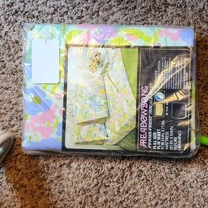 Vintage Floral Meadowsong Sears Perma•Prest Percale Full flat Sheet poly/cotton